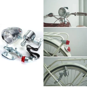Motocycle Bicycle Bike Friction Generator Dynamo Headlight Tail Light Set 12V 6W - Picture 1 of 7