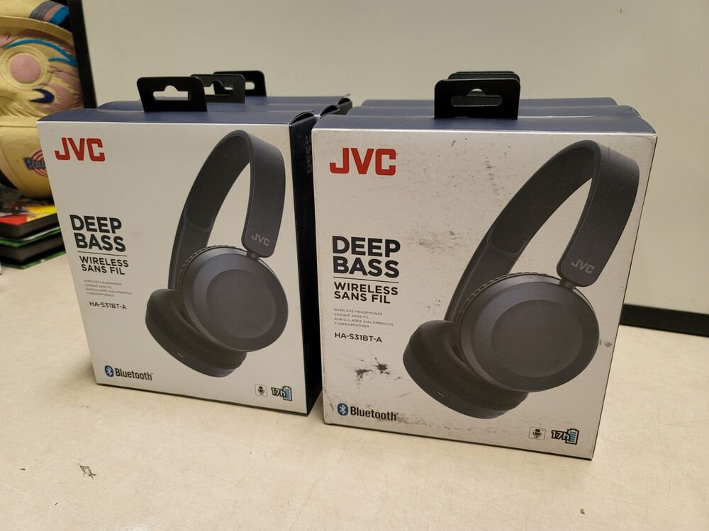 Lot of 6 JVC HAS31BTA Foldable Headphones Bluetooth On Ear Mic Remote (Blue) 