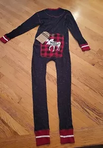 NEW Lazy One MOOSE CABOOSE Flapjack One Piece Unisex Pajamas Adult Small - Picture 1 of 6