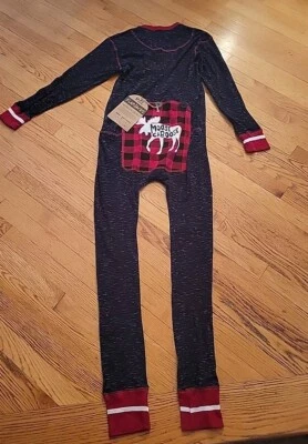 NEW Lazy One MOOSE CABOOSE Flapjack One Piece Unisex Pajamas Adult Small - Image 1 of 4