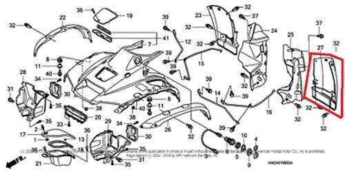 NEW OEM HONDA FOURTRAX FOREMAN RUBICON TRX 500 FRONT LEFT SPLASH MUD GUARD LOWER Foto 1 de 1