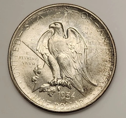 1934 Texas Commemorative Silver Half Dollar .50 Choice Uncirculated CU Condition Cover