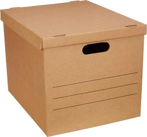 Medium Moving Boxes with Lid and Handles 19 x 14.5 x 15.5 inches 10-Pack - Picture 1 of 8