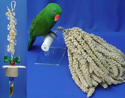 WWW.PRETTYPARROT.COM Millet Spray 2 lb for Parrots birds Nutrient packed - plump & fresh sprays