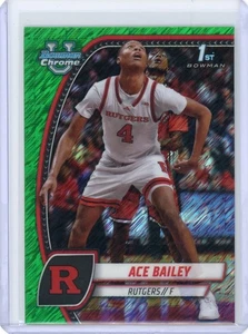 2025 Bowman Chrome University Ace Bailey Green Shimmer #1 - Picture 1 of 2