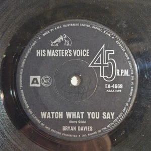 Bryan Davies "Watch What You Say" 1965 Oz Garage 7" 45rpm HMV Bee Gees - Bild 1 von 2