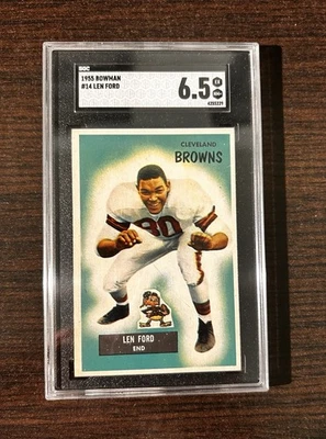 1955 Bowman - Len Ford #14 (RC) Graded SGC 6.5 - Image 1 of 2