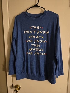 Camiseta de manga larga azul Friends They Dont Know sin marca talla M - Imagen 1 de 4