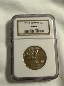 1992-P 50c Olympics Commemorative Half Dollar, Graded, MS-69 - Picture 1 of 2
