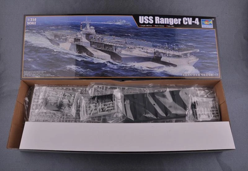 Kit de buque de guerra de plástico trompetista 1:350 modelo 05629 portaaviones USS Ranger CV-4 Foto 1 de 4
