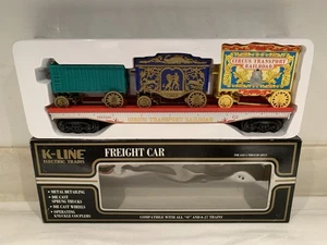 ¡CARRO PLANO DE TRANSPORTE DE CIRCO K-LINE CON VAGONES K691-5303! COCHE PLANO ESCALA O - Imagen 1 de 4