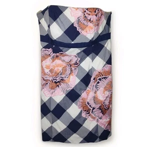 🌺Lilly Pulitzer Bowen Kleid blau weiß kariert Damen 10 Blumen bestickt Boho - Bild 1 von 10