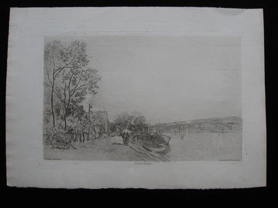 Alfred Sisley: Bords du Loing: la charette 1890/Print Radierung - Bild 1 von 4