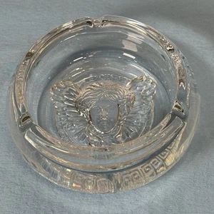 Cherub Angel Lead Crystal Clear Glass Ashtray Trinkets Makeup Brush Storage - Picture 1 of 9
