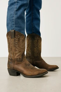 Ariat Heritage R Toe Westernstiefel abgenutzt Leder braun Cowboy Größe 6 B - Bild 1 von 11