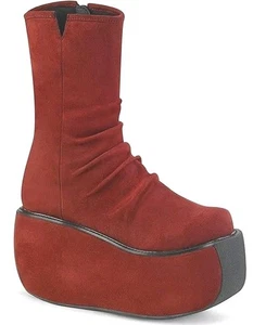 Demonia Goth Punk Faux Suede EDM Rave Party 3.5" Platform Ankle Boots SZ 7 - Imagen 1 de 9