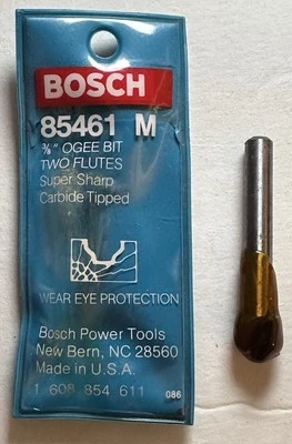 Bosch 3/8” OGEE Bit Two Flutes Carbide Tipped 85461M - NIP - Image 1 of 2