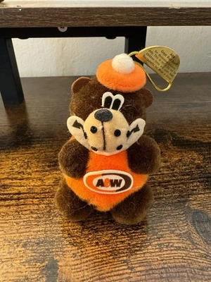 Винтажное плюшевое украшение A&W Root Beer Great Root Bear — 4 дюйма - Изображение 1 из 4
