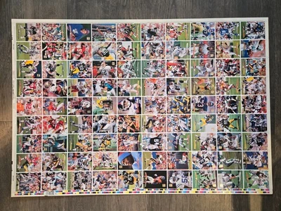Hoja de fútbol americano Topps Stadium Club 1996 sin cortar, prueba de prensa de impresión - estrellas de la NFL Foto 1 de 4