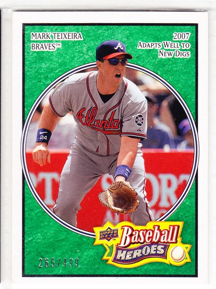 2008 Upper Deck Baseball Heroes Mark Teixeira /499 499 Atlanta Braves #9 - Image 1 of 2
