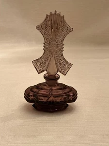Vintage 70er Jahre Tschechisch Lila Pressglas Parfüm Flakon - Bild 1 von 5