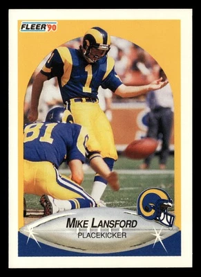 Mike Lansford 1990 Fleer #41 Los Angeles Rams FOOTBALL *223 - Image 1 of 2