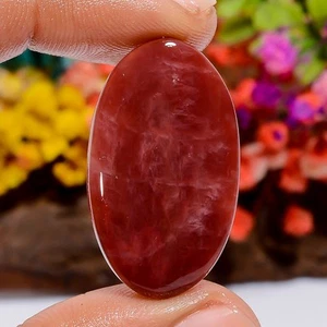 24 Ct. Natural Oval Pink Quartz Spiritual Cabochon Loose Gemstone 32X18X3 mm - Picture 1 of 2