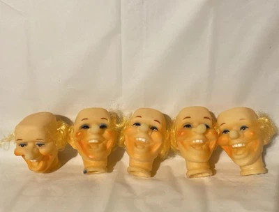 Clown Heads Doll Making 2.5 x 3.25 inches LOT OF 5 Doll Craft - Image 1 of 2