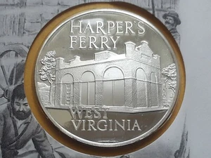 1972 Franklin Mint, silver medal WEST VIRGINIA- HARPER'S FERRY proof - Picture 1 of 4