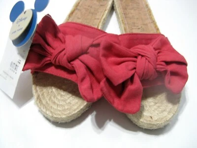 Disney Mickey Mouse Comida Chatarra Niñas Alpargata Tobogán Arco Rojo Talla 4 Nuevo con Etiquetas Foto 1 de 4