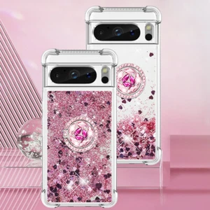 Para Google Pixel 8 Pro 8A, Dinámica Líquida Arena Rápida Brillo Estuche Cubierta + Anillo - Imagen 1 de 36