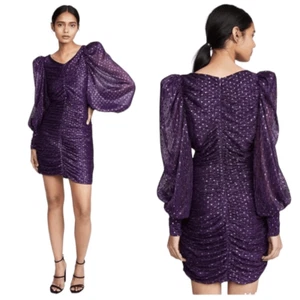 For Love & Lemons La Villette Mini Dress Size Extra Extra Small / XXS Purple NEW - Picture 1 of 11