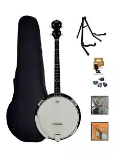 Caraya 4-String Mahogany Body Resonator Tenor Banjo with pickup BJ004EQ2 - Picture 1 of 13