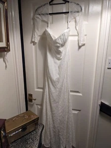 Forever New Ivory UK 12 Off Shoulder Bridal Wedding Dress - Picture 1 of 10