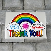 Rainbow Window / Wall Sticker Thank You NHS And Key Workers Charity Decal - B