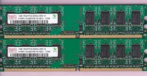 2GB 2x1GB PC2 5300 DDR2-667 HYNIX HYMP112U64CP8-Y5 AB-C Desktop Ram Memory Kit - Picture 1 of 7