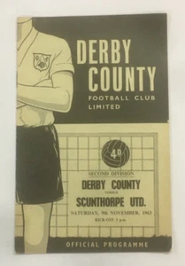 Derby County v Scunthorpe United Division 2 1963-64 Free Postage - Picture 1 of 2