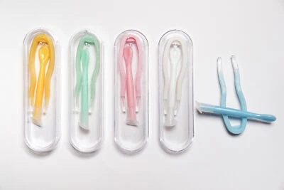 HO-ERSOKA Kontaktlinsen Pinzette Einsetzhilfe 5 Stück 45° Sauger 5er Set Tweezer Reiseset