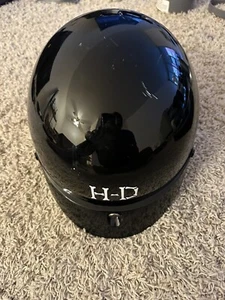 HARLEY DAVIDSON BONEYARD BONE LETTERED BLACK HALF HELMET SIZE XS - EUC! - Picture 1 of 5