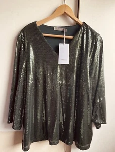 Fransa grünes feines Pailletten Glitzer Party Ready Top Gr. XL neu mit Etikett UVP 69,95 - Bild 1 von 12