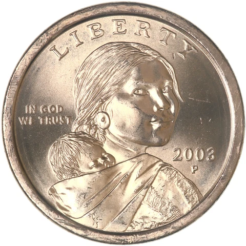 2003 P Native American Sacagawea Choice BU Dollar US Mint Coin Cover