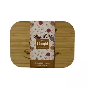 Disney Bambi Thumper Glass Lunch Box Bamboo Air Tight Snack Pot PRIMARK - Picture 1 of 8