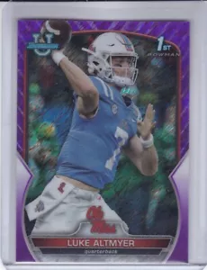 LUKE ALTMYER 2022 BOWMAN CHROM UNIVERSITÄT LILA WAVE #43 OLE MISS - Bild 1 von 2