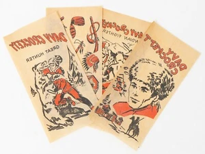 Vintage 1950er Jahre Aufbügeln Transfers Davy Crockett 4er Set Designs funktionieren super - Bild 1 von 4