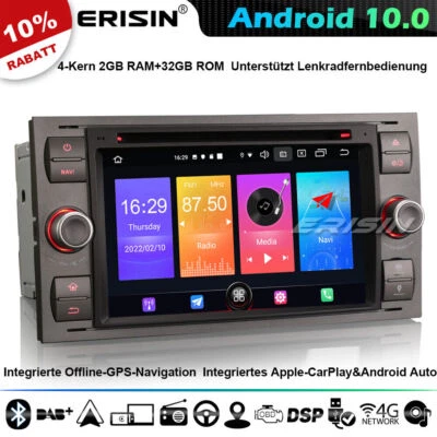 CarPlay Android 10 DAB+GPS Autoradio Navi Ford C/S-Max Galaxy Kuga Focus Transit - Bild 1 von 4