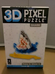 BePuzzled 3D Pixel Puzzle Shark : 202 Pcs - Ages 12+ (New In Box) - Picture 1 of 4