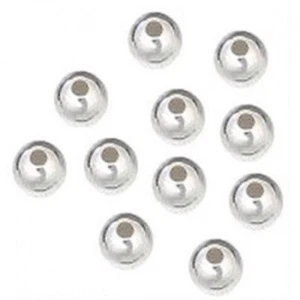 2 pezzi perline lisce rotonde senza cuciture in argento sterling 10 mm, - Foto 1 di 1