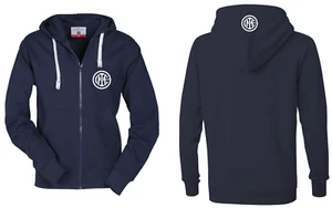FELPA INTER FOOTBALL MILANO FULL ZIP CAPPUCCIO HOODIES SOCCER TEAM ITALIA LOGO - Picture 1 of 9
