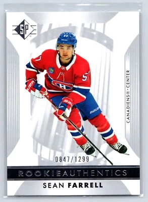 Sean Farrell 2023-24 UD SP Hockey Authentic #123 Canadiens Silver /1299 - Image 1 of 2