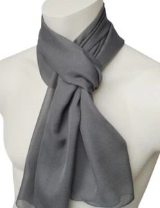 federleichter Herren Schal uni einfarbig grau 1452 - Bild 1 von 4